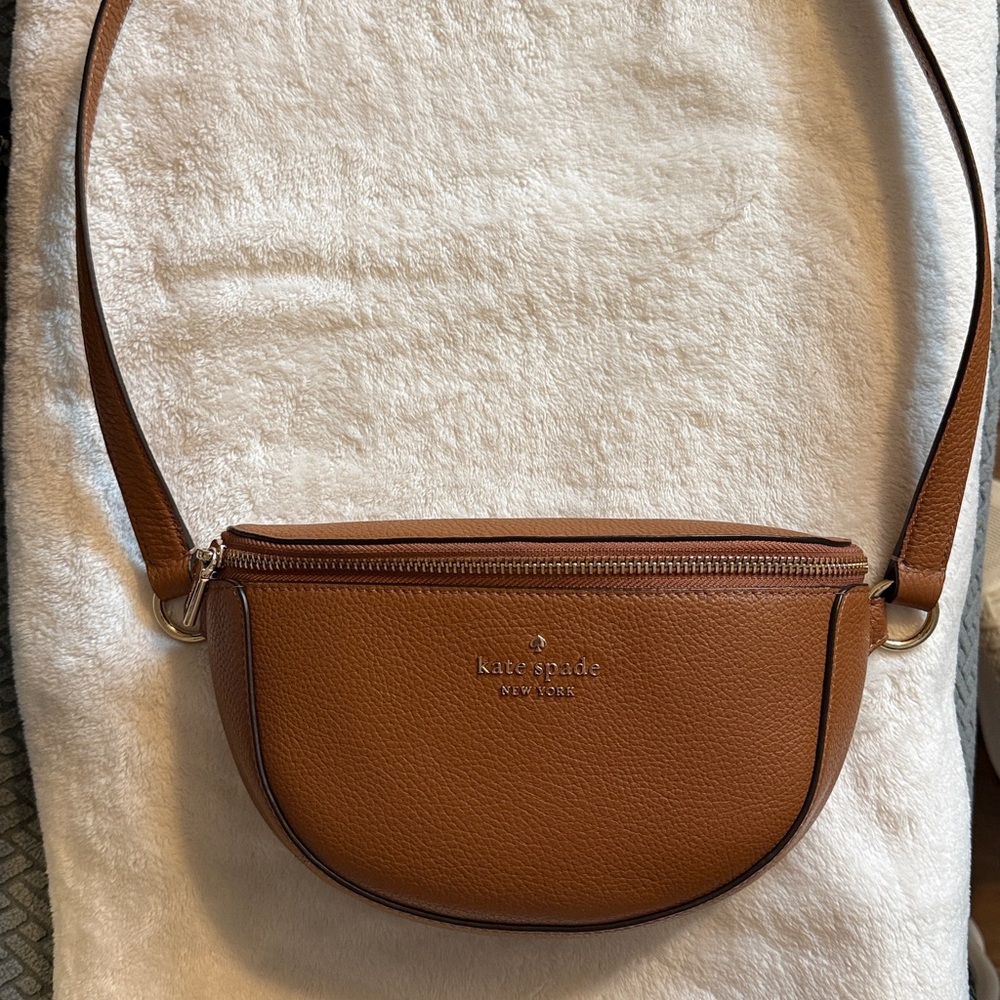 Kate Spade Pebbled Leather Lena Belt Bag Warm Gingerbread KH429